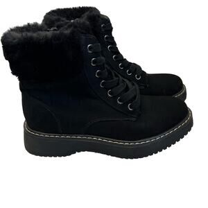 Madden Girl Kymber Ankle Combat Boots Women’s Size 6.5M Faux Suede Fur Grunge